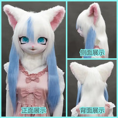 Headset Furry Kig Cosplay Mask Paw Head Base Comiket Furry Fursuit Kigurumi Animal Cat Rabbit Doll Beast Costume