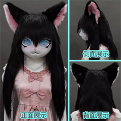 Headset Furry Kig Cosplay Mask Paw Head Base Comiket Furry Fursuit Kigurumi Animal Cat Rabbit Doll Beast Costume