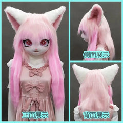 Headset Furry Kig Cosplay Mask Paw Head Base Comiket Furry Fursuit Kigurumi Animal Cat Rabbit Doll Beast Costume