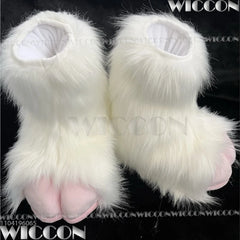 Furry Foot Cute Shoes Fursuit Kigurumi Cosplay Animal Beast Foot Multicolor Furred Costume Gift Holloween Roleplay Customized