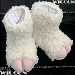 Furry Foot Cute Shoes Fursuit Kigurumi Cosplay Animal Beast Foot Multicolor Furred Costume Gift Holloween Roleplay Customized