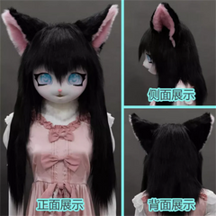 Headset Furry Kig Cosplay Mask Paw Head Base Comiket Furry Fursuit Kigurumi Animal Cat Rabbit Doll Beast Costume
