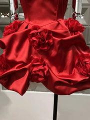 New Bubble Dress 3D Flower Tight Strapless Backless Luxury Sexy Cocktail Party Women's Clothing Evening Wedding Mini Dresses