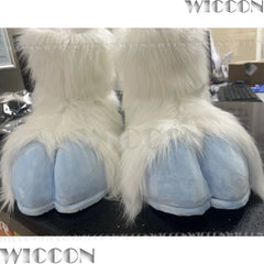 Furry Foot Cute Shoes Fursuit Kigurumi Cosplay Animal Beast Foot Multicolor Furred Costume Gift Holloween Roleplay Customized