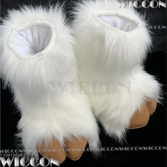 Furry Foot Cute Shoes Fursuit Kigurumi Cosplay Animal Beast Foot Multicolor Furred Costume Gift Holloween Roleplay Customized