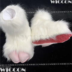 Furry Foot Cute Shoes Fursuit Kigurumi Cosplay Animal Beast Foot Multicolor Furred Costume Gift Holloween Roleplay Customized