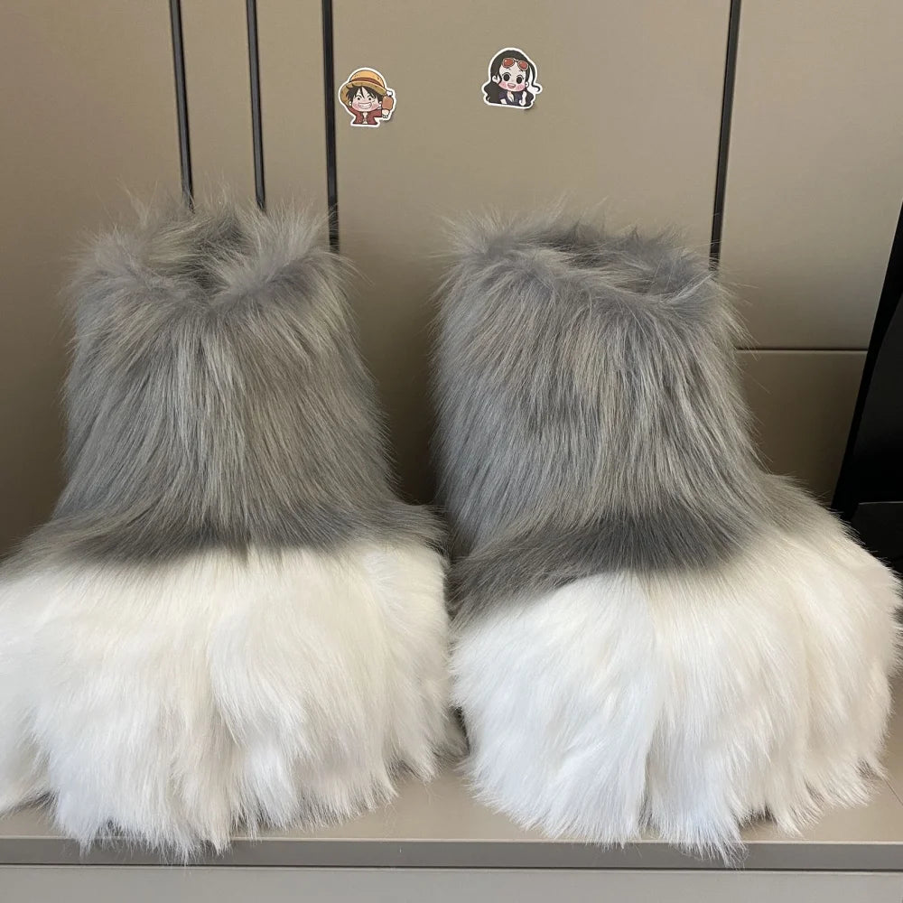 Doll Beast Shoes Furry Cosplay Claw Plush Shoes Comiket Kig Fursuit Kigurumi Cosplay Animal Feet Costume