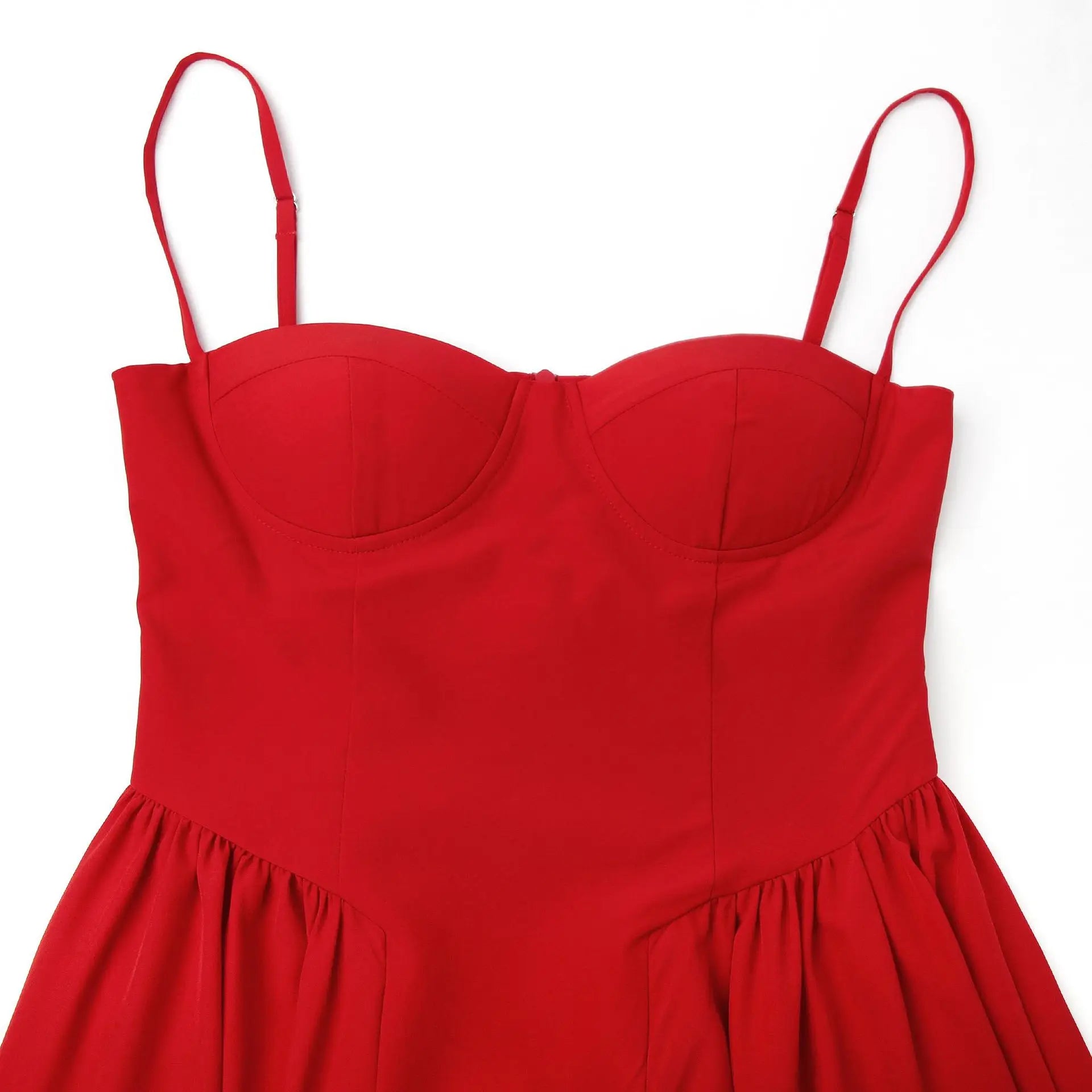 Suninheart Spaghetti Strap Summer Party Dresses 2025 New Arrivals Fit and Flare Elegant Midi Dress Red Night Date Dress