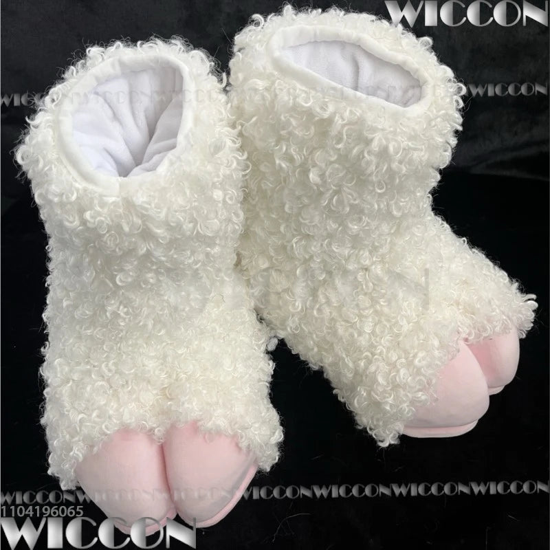 Furry Foot Cute Shoes Fursuit Kigurumi Cosplay Animal Beast Foot Multicolor Furred Costume Gift Holloween Roleplay Customized