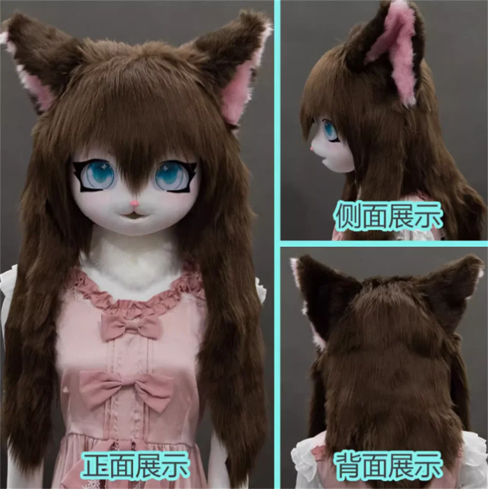 Headset Furry Kig Cosplay Mask Paw Head Base Comiket Furry Fursuit Kigurumi Animal Cat Rabbit Doll Beast Costume