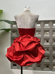 New Bubble Dress 3D Flower Tight Strapless Backless Luxury Sexy Cocktail Party Women's Clothing Evening Wedding Mini Dresses